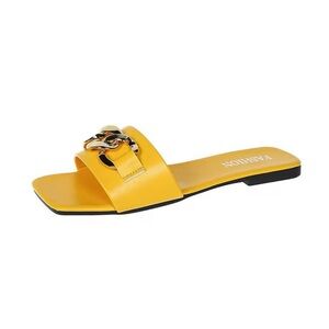 Yellow Slide Sandals for Women